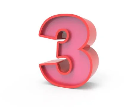 Red block number 3 Stock Illustration
