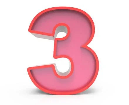 Red block number 3 Stock Illustration