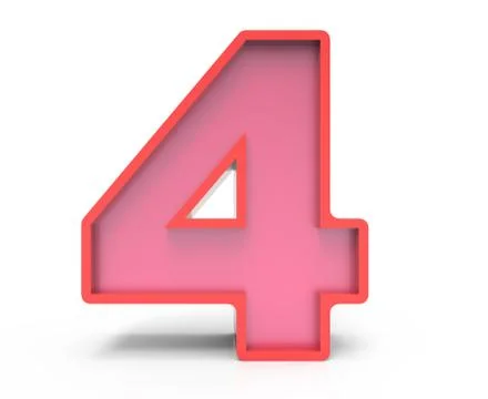 Red block number 4 Stock Illustration