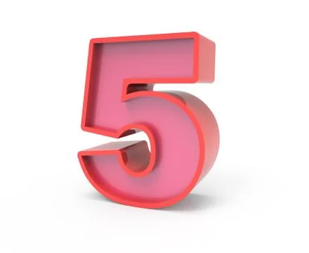 Red block number 5 Stock Illustration