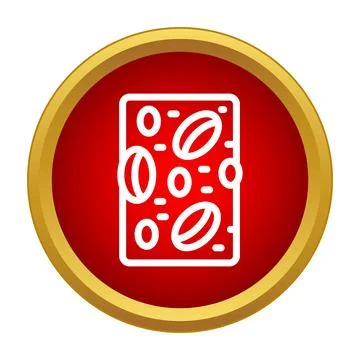 Red blood cell blister pack outline icon Stock Illustration