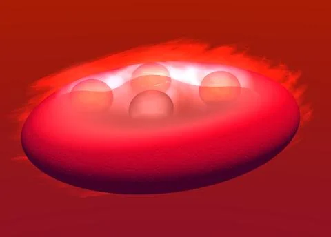 Red blood cell circulating oxygen in bloodstream Stock Illustration