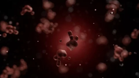 Red Blood Cell Clumps Morphing and Moving Zoom Out Stock Footage 77167857