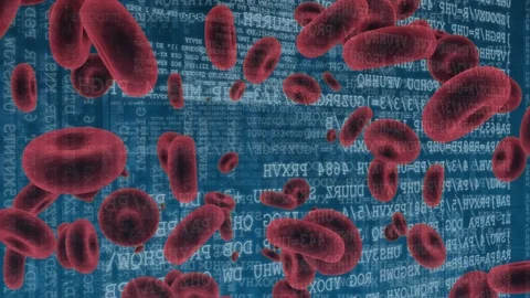 Red blood cells and binary codes Stock Footage 107702670