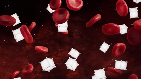 Red blood cells with biological and medical concept, 3d rendering. Stock Footage 341304953
