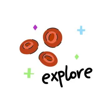Red Blood Cells Explore Science Illustration, Hematology Biology Clipart, M.. Stock Illustration