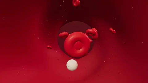 Red blood cells flowing through artery seamless loop 3D animation seamless loop Stock Footage 341721700