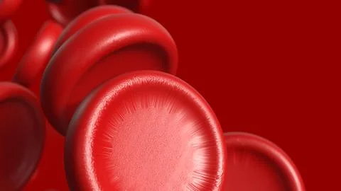 Red Blood Cells Flowing Through Artery 3d Render. Stock Illustration