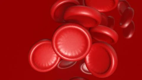 Red Blood Cells Flowing Through Artery 3d Render. Stock Illustration