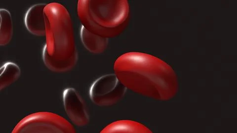 Red Blood Cells Flowing Through Human Circulation 3d render. Stock Illustration