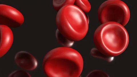 Red Blood Cells Flowing Through Human Circulation 3d render. Stock Illustration