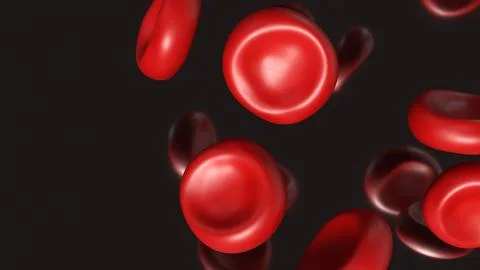 Red Blood Cells Flowing Through Human Circulation 3d render. Stock Illustration