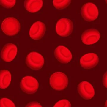 Red Blood Cells Seamless Pattern Background. Vector 库存插图