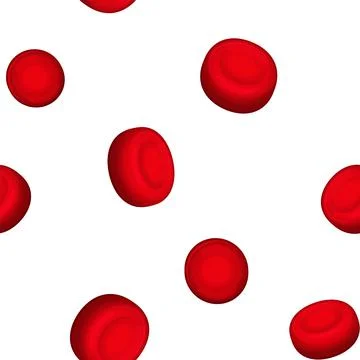 Red Blood Cells Seamless Pattern on White Background. Vector 库存插图