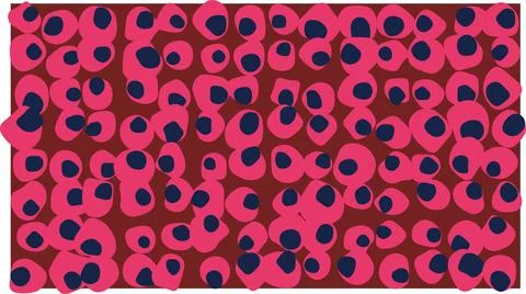 Red blood cells under microscope pattern Stock Illustration