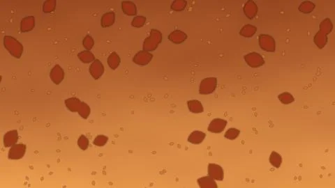 Red blood cells under microscope in orange liquid background Stock Illustration