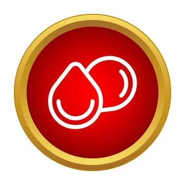 Red blood drop and cell medical icon Stock Illustration