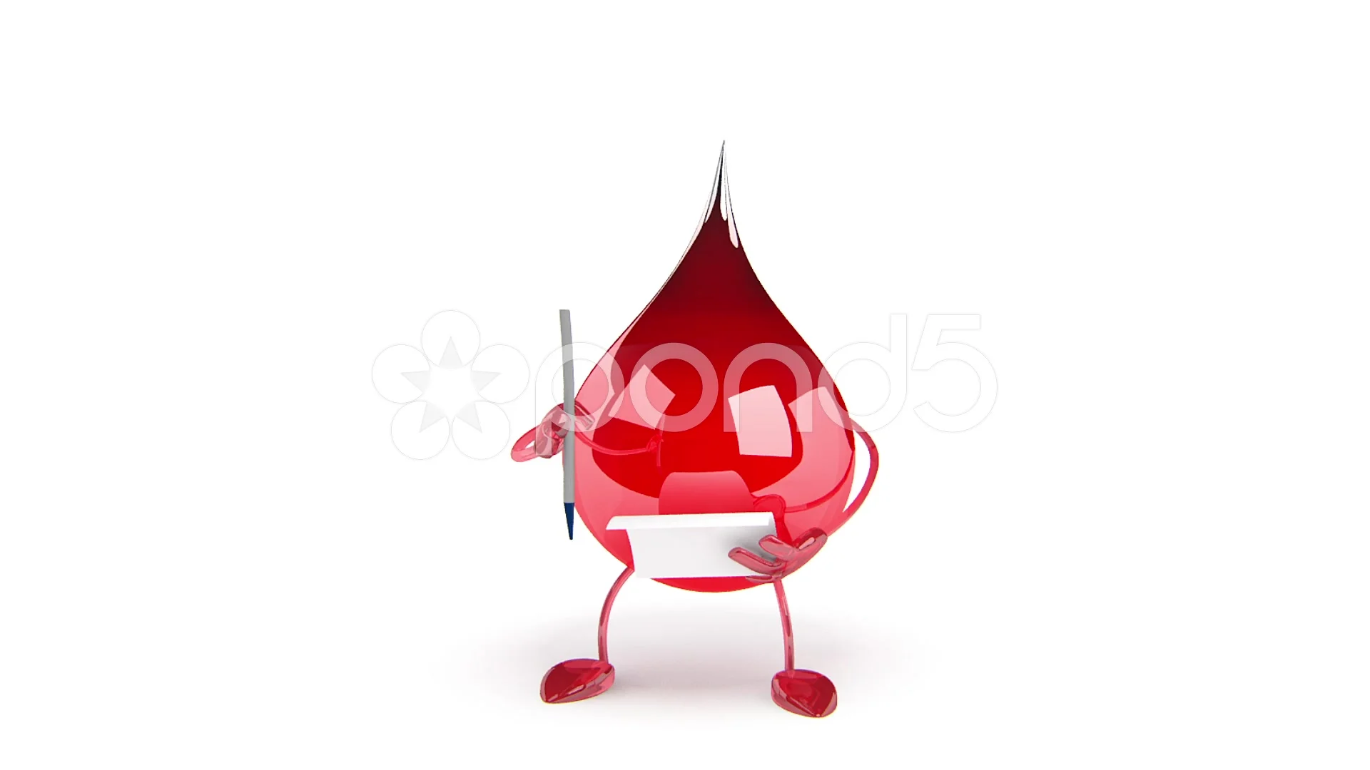 Red Blood Drop Cartoon Character | Stock Video | Pond5