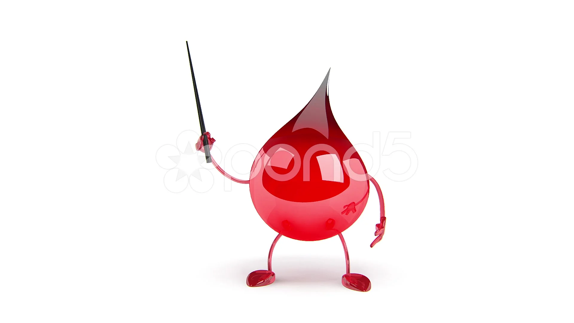 Red Blood Drop Cartoon Character | Stock Video | Pond5