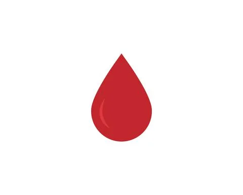 Red blood drop, icon in flat design. Vector illustration. The concept of dona Stock Illustration