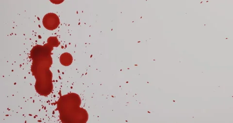 Red blood liquid dripping down on white background. Video stock 144805865