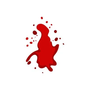 Red blood splatter cartoon vector illustration Illustrazione stock
