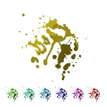 Red blood splatter texture dripping on white background Stock Illustration