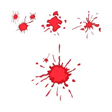 Red blood splatters vector collection on white background Stock Illustration