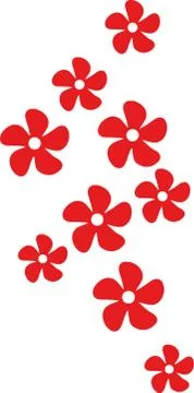 Red blossoms pattern Stock Illustration