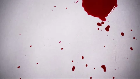 Red Blots Fill the White Background with Drops Close-up Stock Footage 255390645
