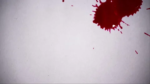Red Blots Fill the White Background with Drops Close-up Stock Footage 256084693