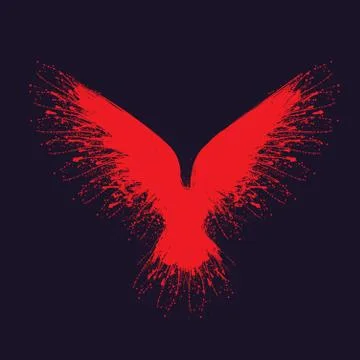 Red blots raven Stock Illustration