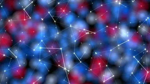 Red Blue Abstract Background Molecule Research Scientific Technology Data Stock Footage 232117977