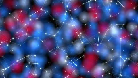 Red Blue Abstract Background Molecule Research Scientific Technology Data Stock Footage 232118001