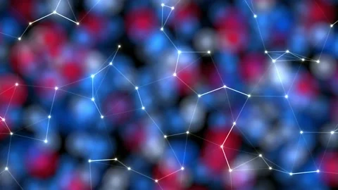 Red Blue Abstract Background Molecule Research Scientific Technology Data Stock Footage 232118060