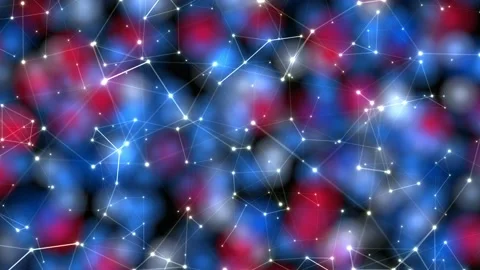 Red Blue Abstract Background Molecule Research Scientific Technology Data Stock Footage 232118133