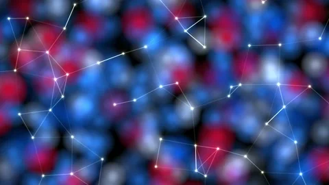 Red Blue Abstract Background Molecule Research Scientific Technology Data Stock Footage 232118134