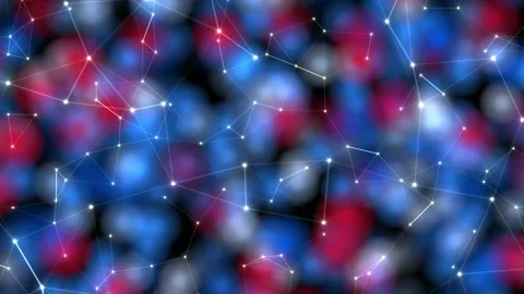 Red Blue Abstract Background Molecule Research Scientific Technology Data Stock Footage 232118218