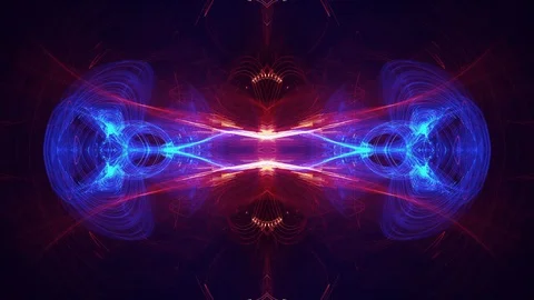 Red blue abstract kaleidoscope Stock Footage