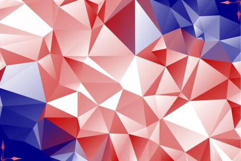 Red &amp; Blue Abstract Low Poly Geometric Gradient Polygonal Background Stock Illustration