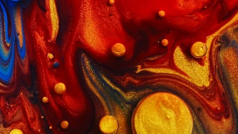 Red blue abstract painted texture. Multicolored acrylic paint. Stock Footage 127215103