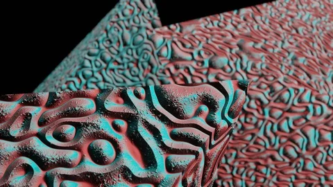 Red Blue Abstract Pyramid Motion Background in Dolly View Stock Footage 128558589