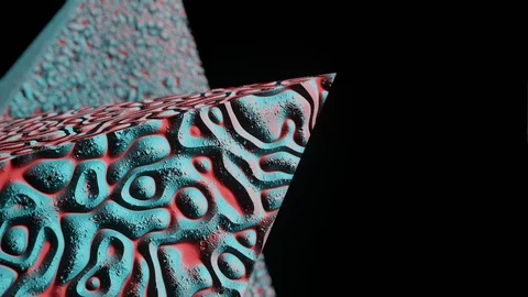 Red Blue Abstract Pyramid Motion Background Stock Footage 128559309