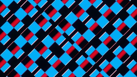 Red blue abstraction of rectangles VJ Loop Stock Footage 173542048