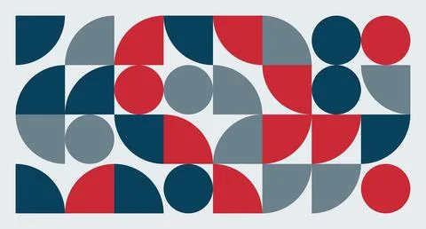 Red, Blue, and Gray Geometric Abstract Pattern Stock Illustration