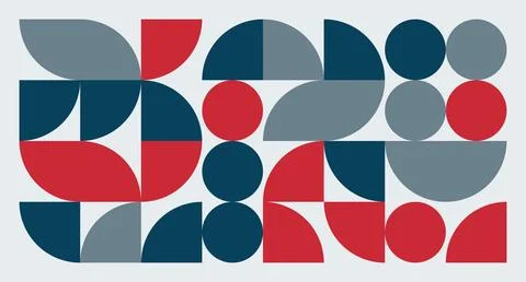 Red, Blue, and Gray Geometric Abstract Pattern Stock Illustration