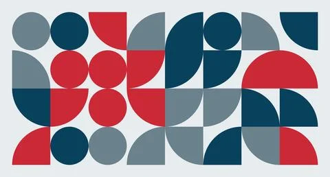 Red, Blue, and Gray Geometric Abstract Pattern Stock Illustration