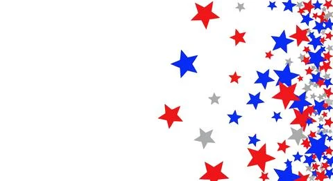 Red blue and gray star confetti Stock Illustration