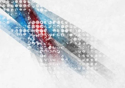 Red, blue and grey geometric stripes abstract minimal grunge background Stock Illustration