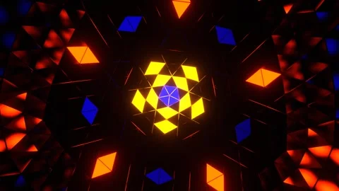 Red Blue and Orange Active Flashing Neon Geometric Background VJ Loop in 4K Stock Footage 306644934